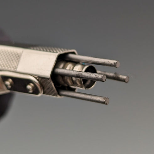 British Vintage Yard O' Red Rhodium Plated Hexagon Propelled Pencil in Paper Box